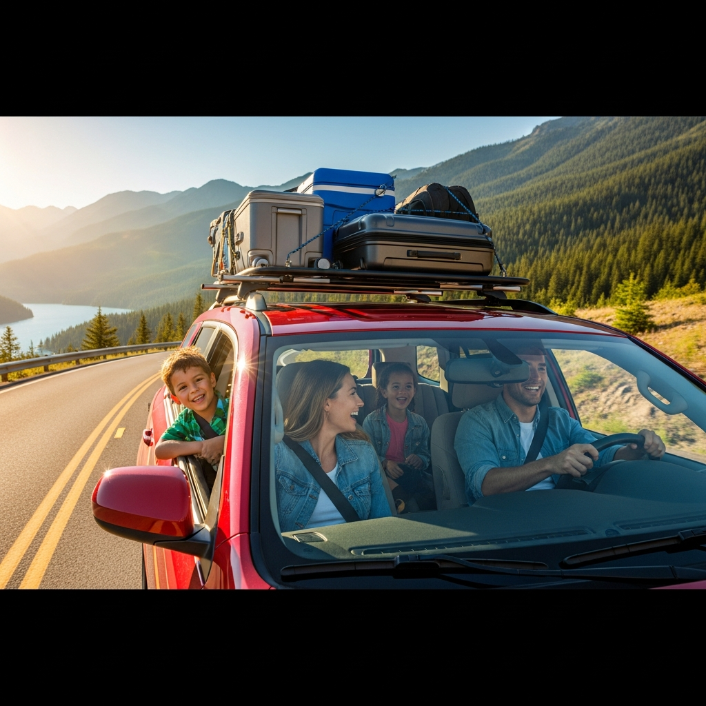 Happy Family Driving